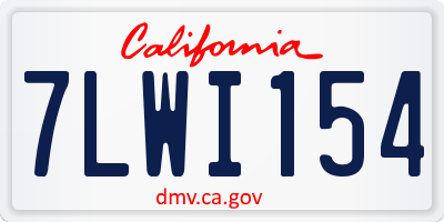 CA license plate 7LWI154