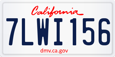 CA license plate 7LWI156