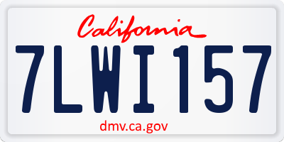 CA license plate 7LWI157