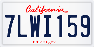 CA license plate 7LWI159