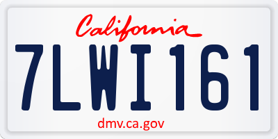 CA license plate 7LWI161