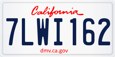 CA license plate 7LWI162