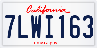 CA license plate 7LWI163