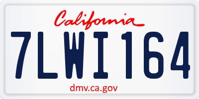 CA license plate 7LWI164