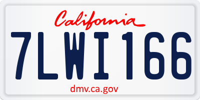 CA license plate 7LWI166