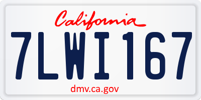 CA license plate 7LWI167
