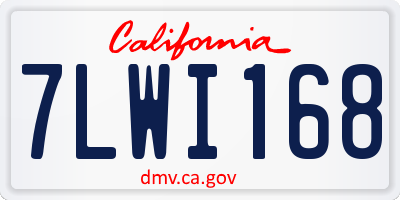 CA license plate 7LWI168