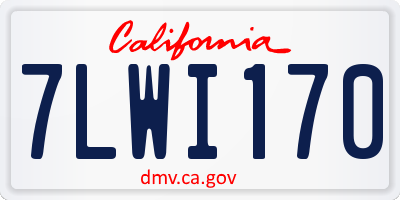 CA license plate 7LWI170