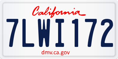 CA license plate 7LWI172