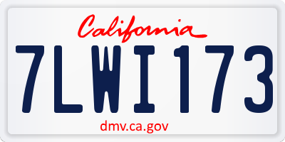 CA license plate 7LWI173