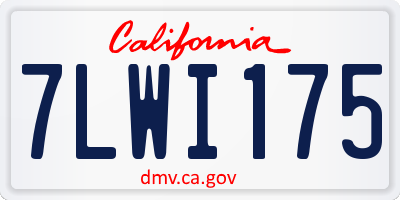 CA license plate 7LWI175