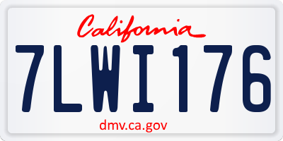 CA license plate 7LWI176