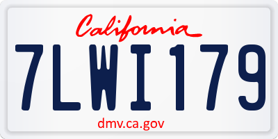 CA license plate 7LWI179