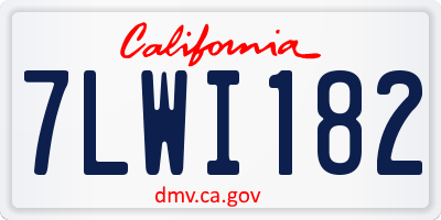 CA license plate 7LWI182