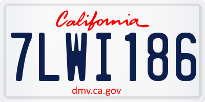 CA license plate 7LWI186
