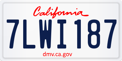 CA license plate 7LWI187