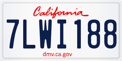 CA license plate 7LWI188