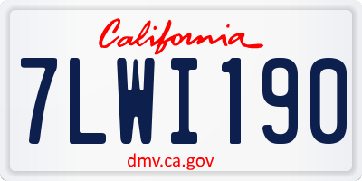 CA license plate 7LWI190
