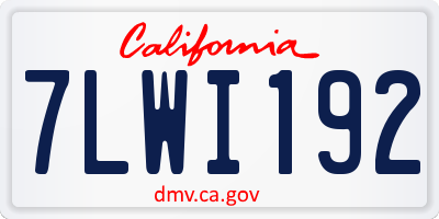CA license plate 7LWI192