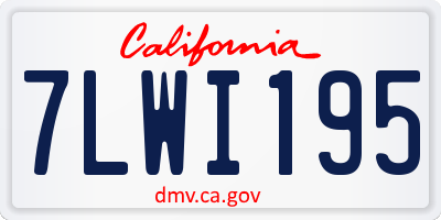 CA license plate 7LWI195