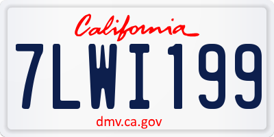 CA license plate 7LWI199