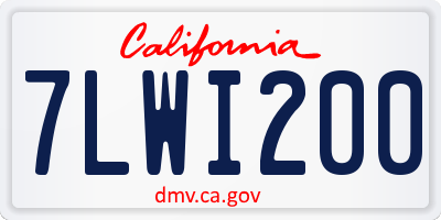 CA license plate 7LWI200