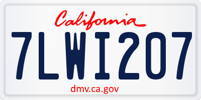 CA license plate 7LWI207