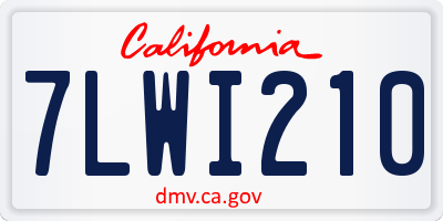 CA license plate 7LWI210