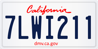 CA license plate 7LWI211