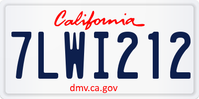 CA license plate 7LWI212