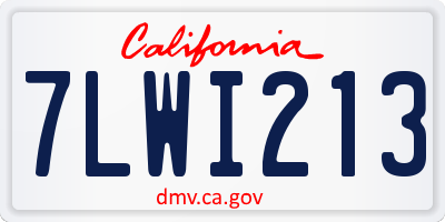 CA license plate 7LWI213