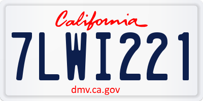 CA license plate 7LWI221