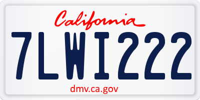 CA license plate 7LWI222