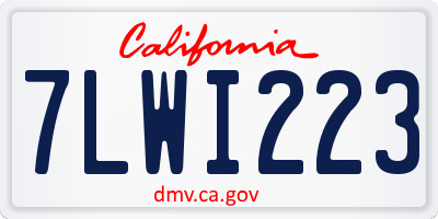 CA license plate 7LWI223