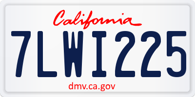 CA license plate 7LWI225