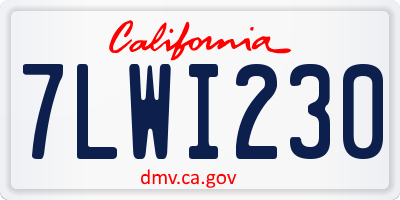 CA license plate 7LWI230