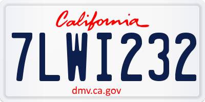 CA license plate 7LWI232