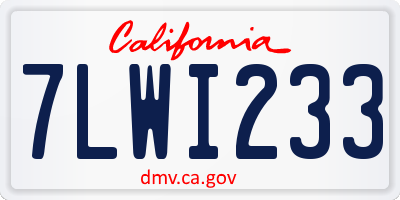 CA license plate 7LWI233