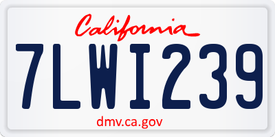 CA license plate 7LWI239
