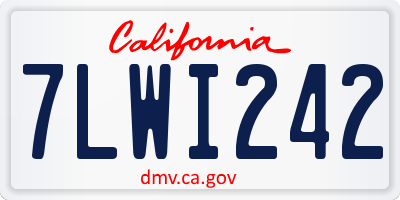 CA license plate 7LWI242