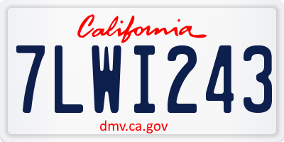 CA license plate 7LWI243