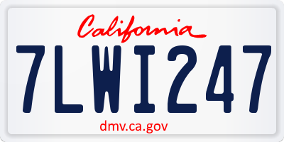 CA license plate 7LWI247