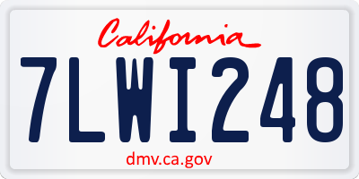 CA license plate 7LWI248
