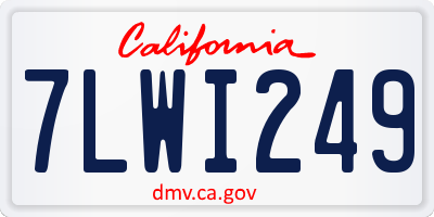 CA license plate 7LWI249