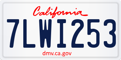 CA license plate 7LWI253