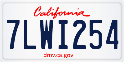 CA license plate 7LWI254