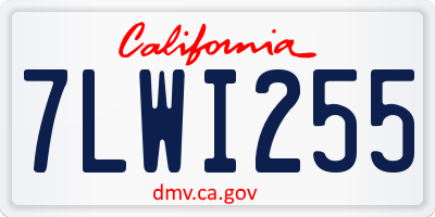CA license plate 7LWI255