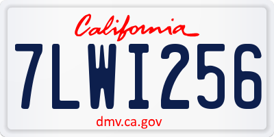 CA license plate 7LWI256