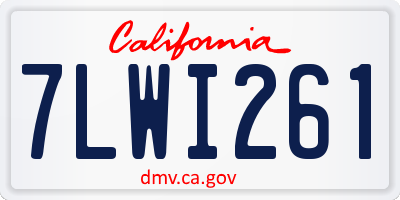 CA license plate 7LWI261