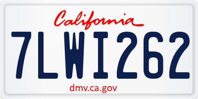 CA license plate 7LWI262